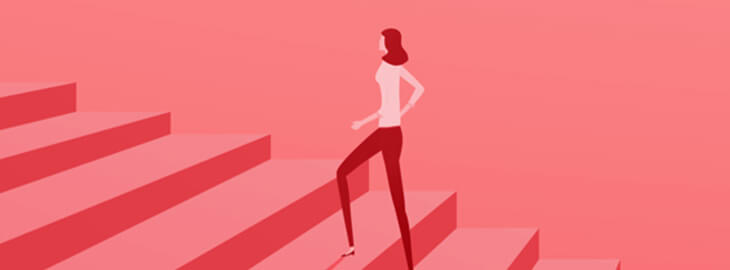 lady ascending stairs