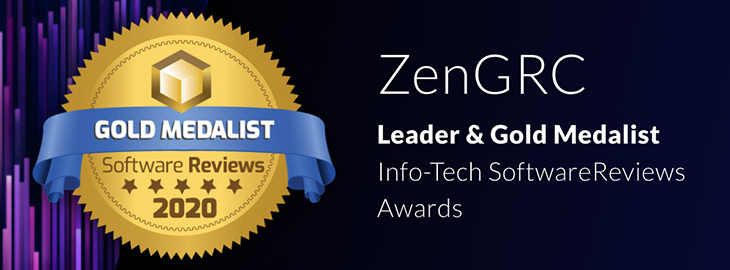 ZenGRC Leader & Gold Medalist Info-Tech SoftwareReviews Awards 2020