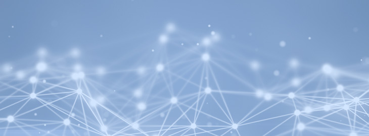 digital nodes on light blue background