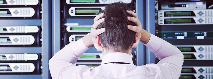 IT engineer in network server room have problems and looking for disaster situation solution