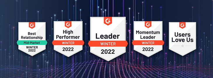 Reciprocity has been recognized as a G2 Winter 2022 Leader in multiple review categories