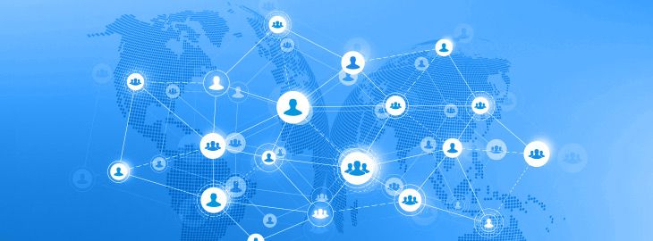 supply chain network and marketing concept on World Map background. Global business concept and internet technology, Analytical networks.