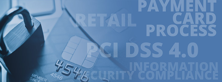 padlock and credit card with PCI DSS 4.0 and Compliance watermark