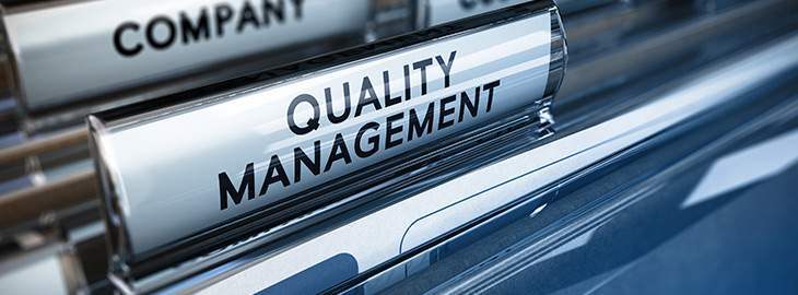 Folder tabs with focus and blur effect. Business concept image for illustration of quality management system.